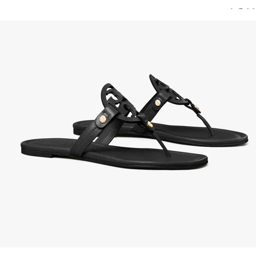Tory Burch Miller Sandals Black Leather
